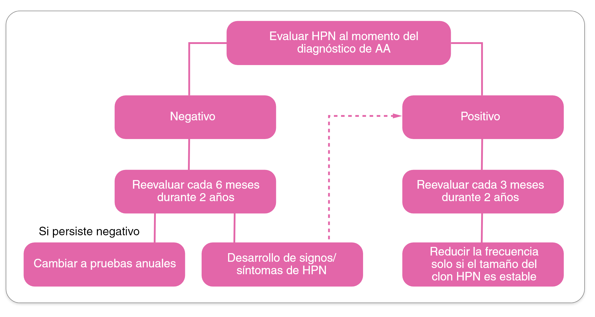 gráfico evaluación de HPN al momento de diagnóstico de AA