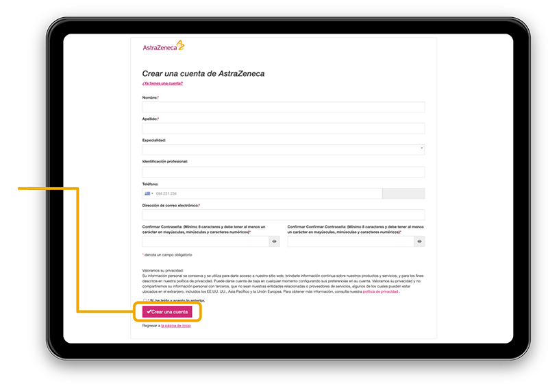 Tutorial de registro y contraseña. Paso 4